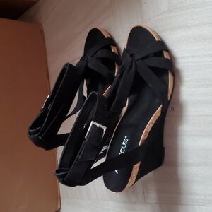 Strappy Cork Wedge Sandals